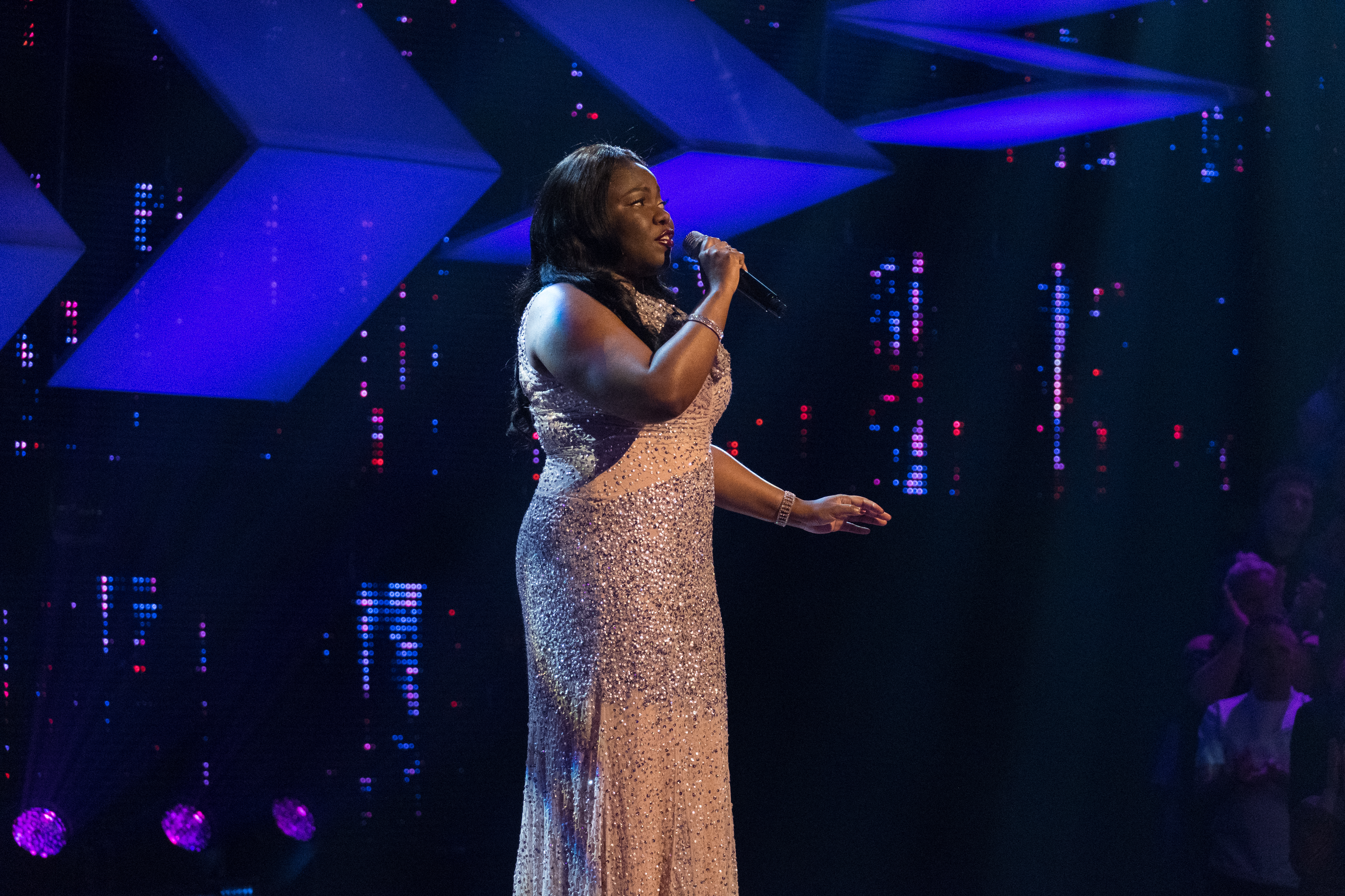 Photo of victoria singing on All together now